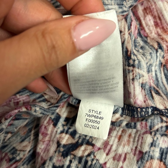 Lucky Brand Boho Floral Top Size Large Ruffle Sleeve Romantic Peasant Blouse - Picture 9 of 12